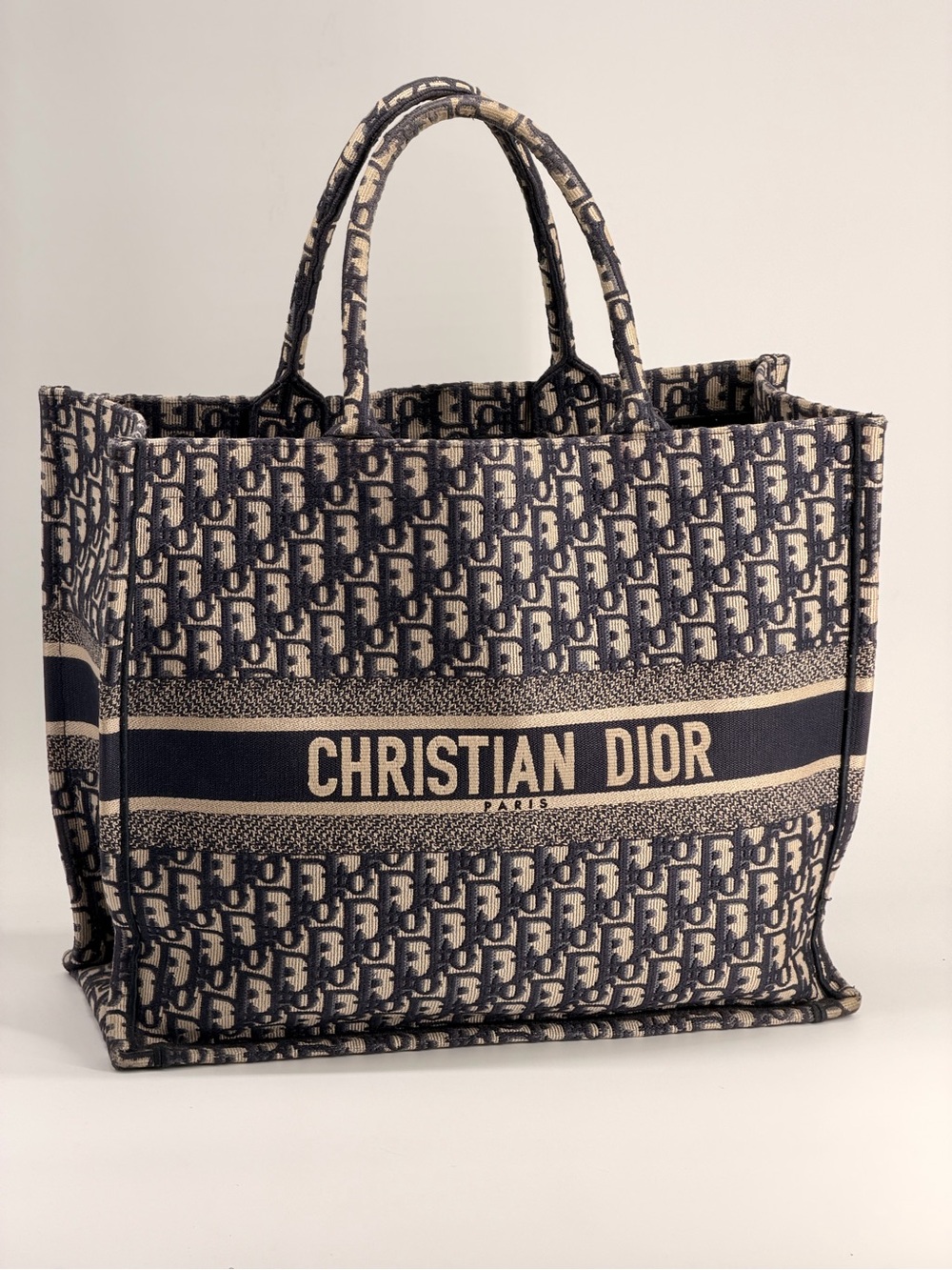 Dior Oblique Large Book Tote Bag Blue